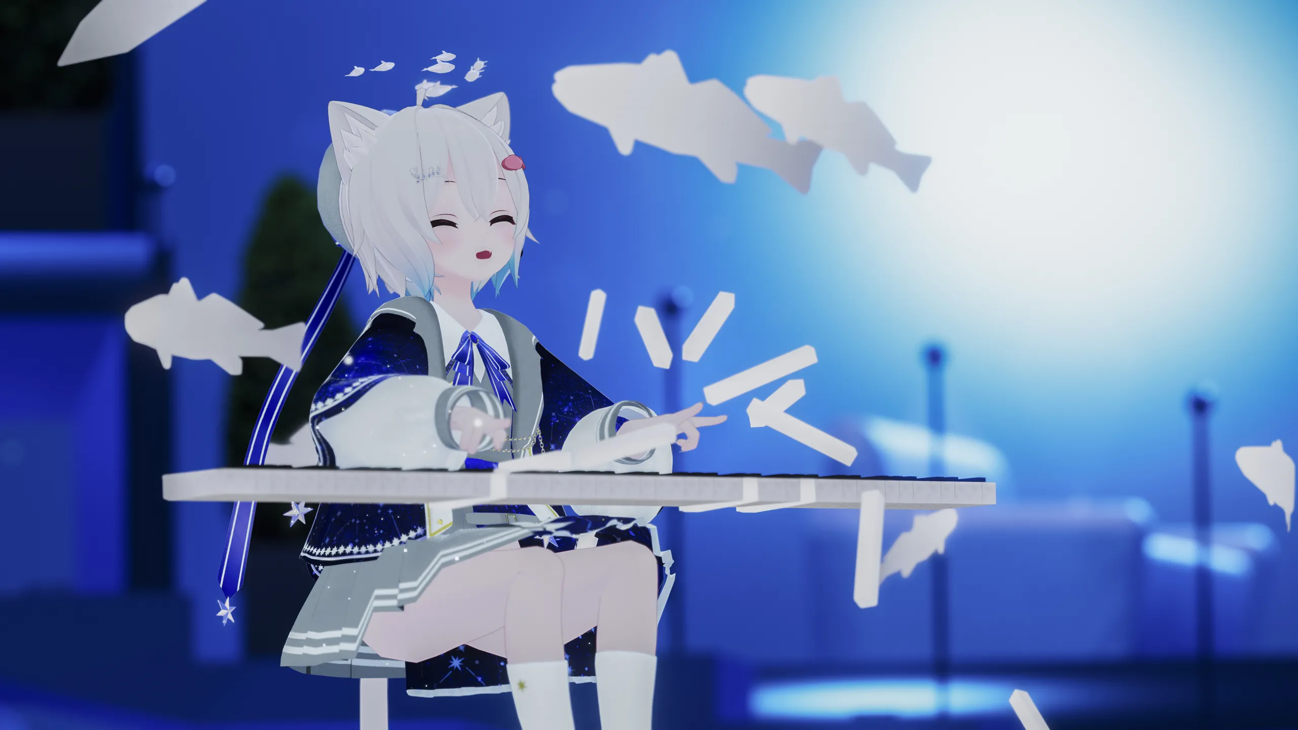 水槽の前でピアノを弾くともしょう